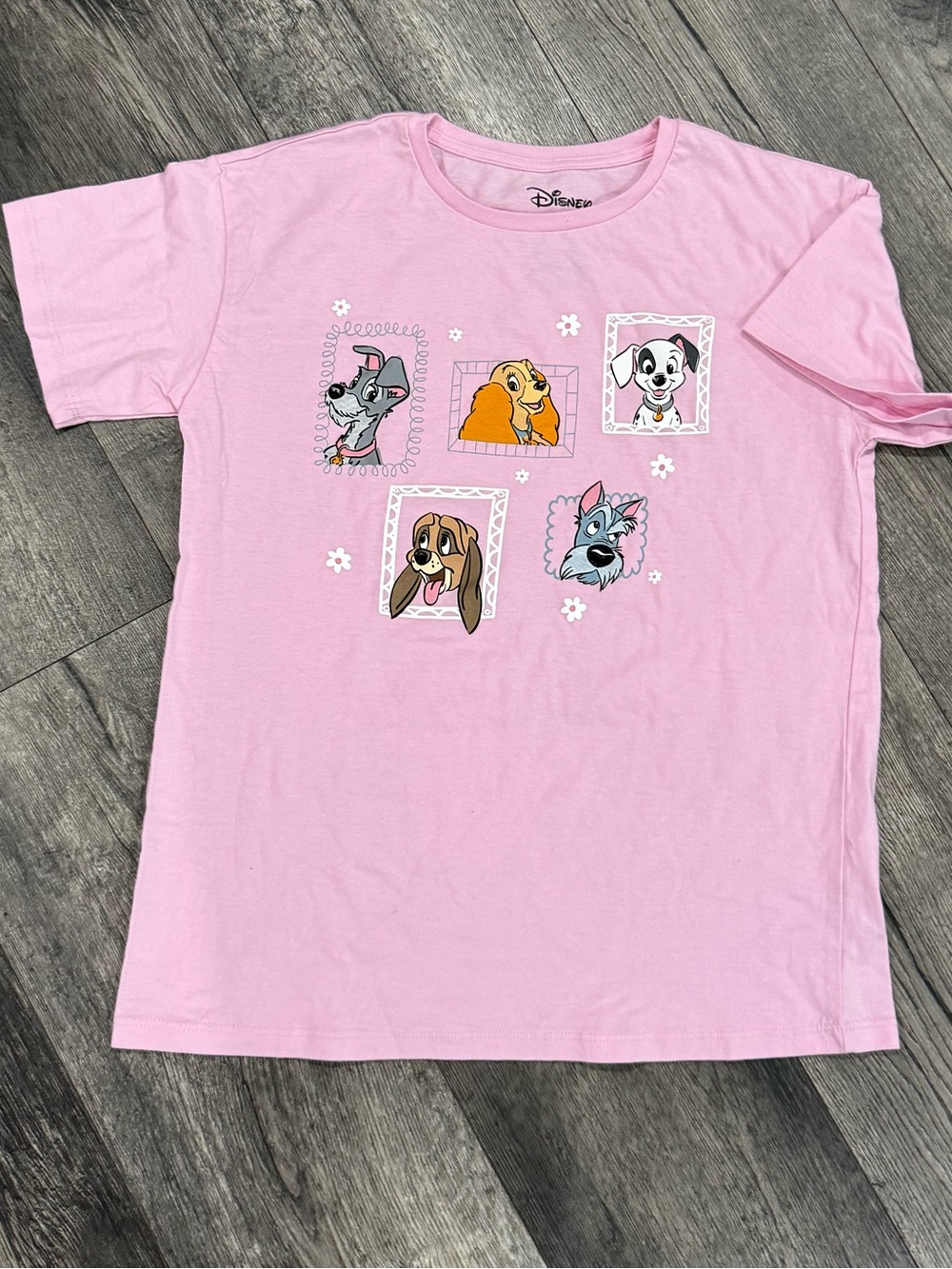 Disney Pink Short Sleeve Tee with Classic Character Patches